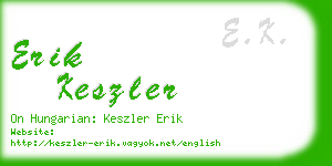 erik keszler business card